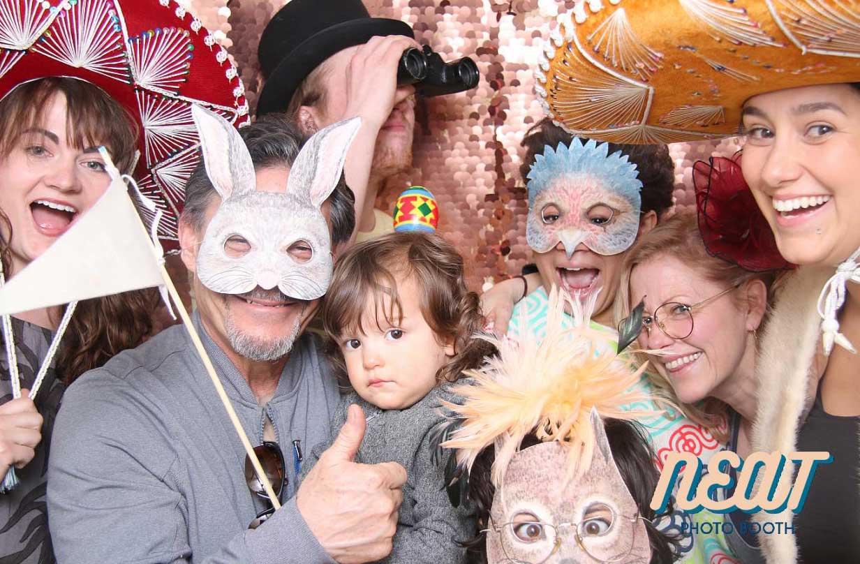 Group of people using a Photo Booth